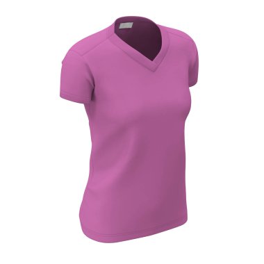 Elbiselerinizi bu yandan görünüşlü kadın V yaka tişörtü ile tanıtın. Kraliyet leylağı rengine bürünün ve gülümseyin..