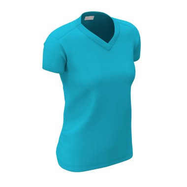 Elbiselerinizi bu yandan görünüşlü kadınlar V yaka tişörtü ile tanıtın. Dalgıç mavisi gömlekler giyin ve gülümseyin..