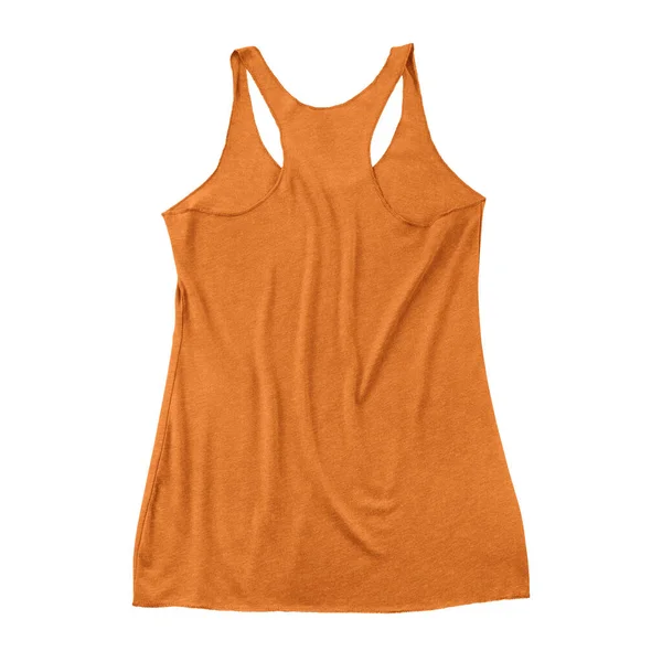 Add your logo or design to this Back View Female Flat Back Rib Tank Top In Turmeric Powder Color and it will become more real