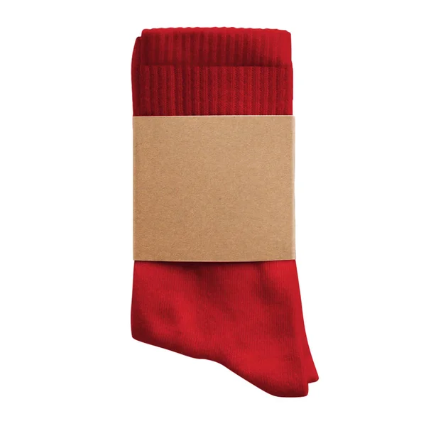 Awesome Sock Mock Flame Scarlet Color Made Shorten Your Editing — Stock Photo, Image