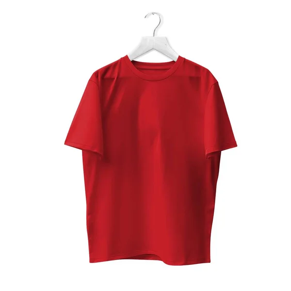 白衬衫用火红的颜色和套头衫搭配在一起 准备用您的设计或产品标识替换 — 图库照片