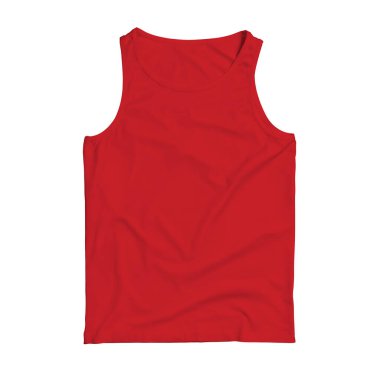 Tasarım logonuzu bu Önden Görünümlü Kolsuz Kolsuz Üst Üstü Kırmızı Renkli Model ile daha gerçekçi yapın.