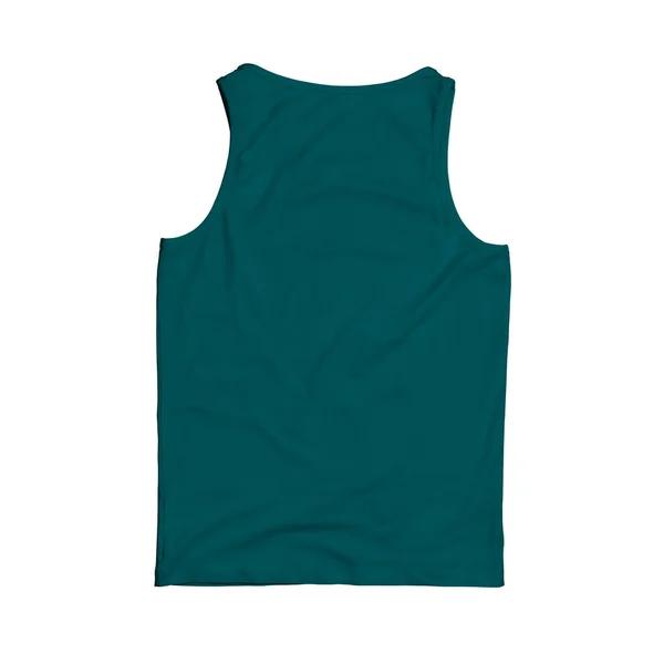 Back View Sleevesless Tank Top Mock Green Eden Color Help — Stock Photo, Image