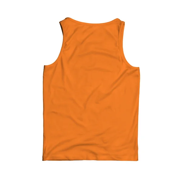 Back View Sleevesless Tank Top Mock Turmeric Powder Color Help — Stock Photo, Image