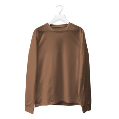 Eğer bu uzun kollu tişörtü kullanırsanız profesyonel tasarımcı olmanıza gerek kalmaz. Askısı olan kahverengi renkle süslenir..