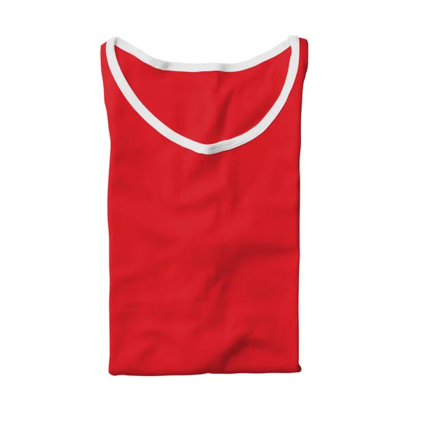 Deze Opvouwbare Mannelijke Tank Top Mock Flame Scarlet Color Een — Stockfoto