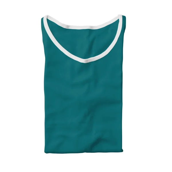 Deze Opvouwbare Mannelijke Tank Top Mock Green Eden Color Een — Stockfoto