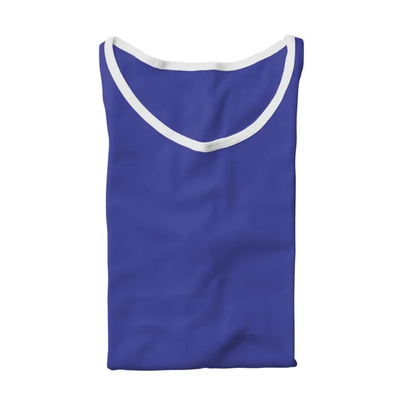 Deze Opvouwbare Mannelijke Tank Top Mock Royal Blue Color Een — Stockfoto