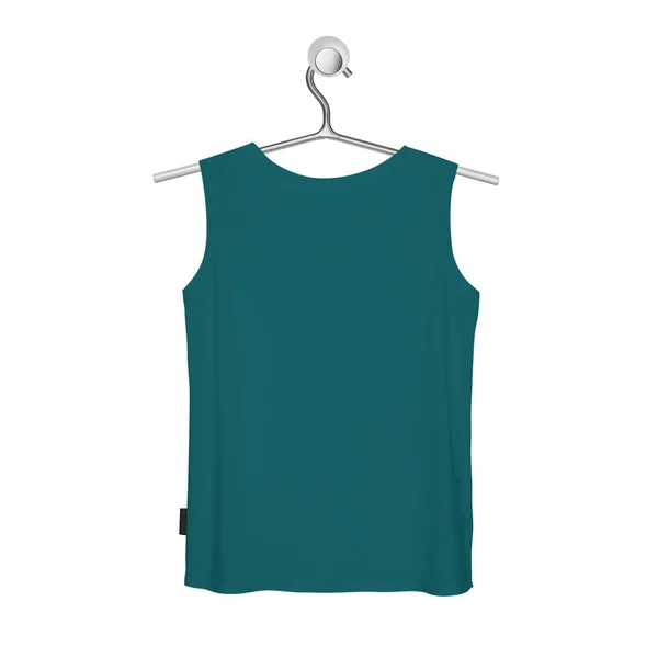 Este Back View Modern Tank Top Mock Green Eden Color — Fotografia de Stock