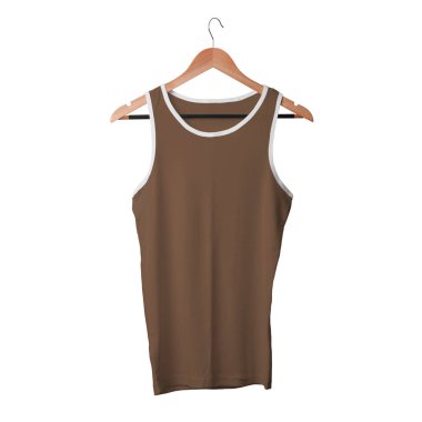 Tasarımını daha lüks yap Ön Manzara Erkek Tişörtü ile Kraliyet Kahverengi Askısı ile Mock Up.