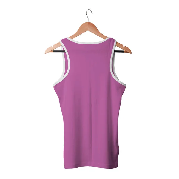 Grab Back View Male Tank Top Tshirt Mock Royal Lilac — Stock Photo, Image