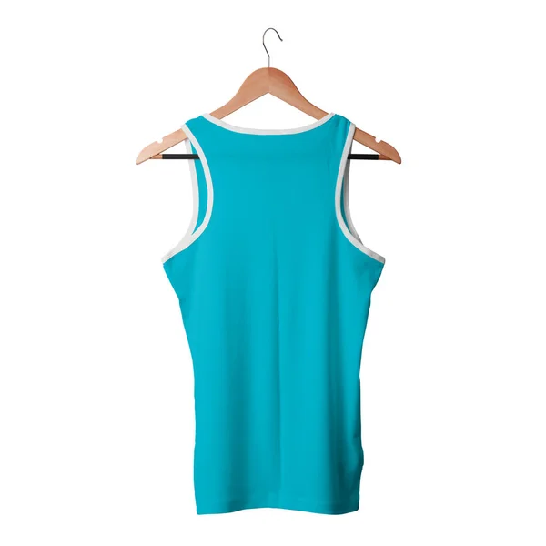 Grab Back View Male Tank Top Tshirt Mock Scuba Blue — Stock Photo, Image