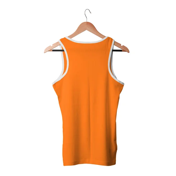 Πιάσε Αυτό Back View Αρσενικό Tank Top Tshirt Mock Turmeric — Φωτογραφία Αρχείου