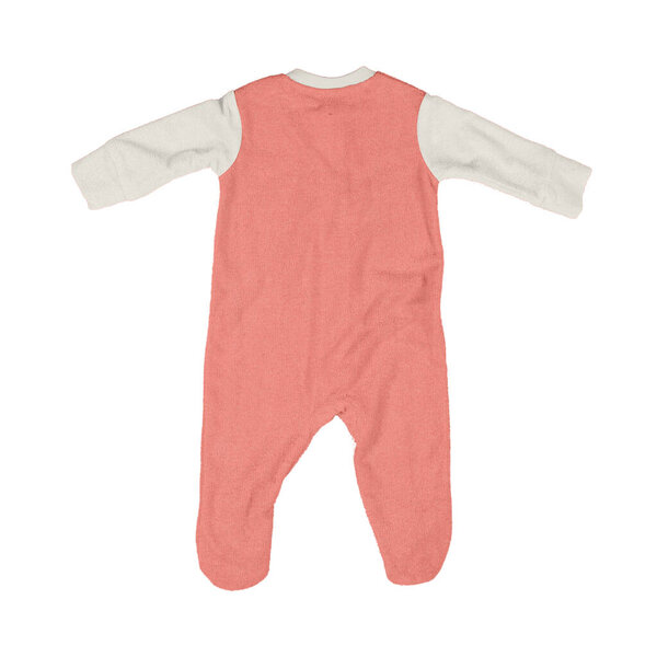 Jump straight into creating beautiful images for your design, with this Back View Beautiful Baby Jumpsuit Mock Up In Living Coral Color.