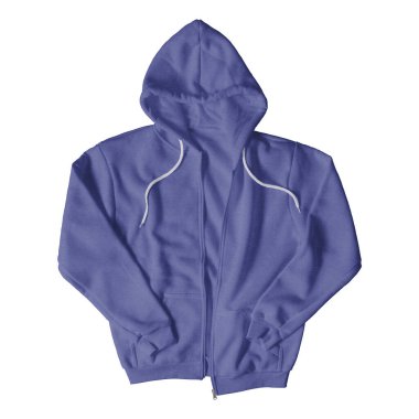 Tasarımınızı profesyonel ve göz alıcı ürün resimleriyle sergileyin, bu ön görünüm lüks kapüşonlu, fermuarlı, Royal Blue renk fermuarlı.