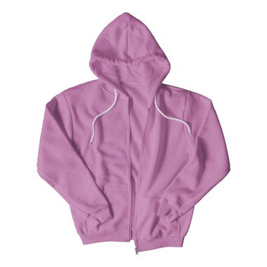 Tasarımınızı profesyonel ve göz alıcı ürün resimleriyle sergileyin, bu ön görünüm lüks kapüşonlu, fermuarlı Royal Lilac Renkli Mockup ile.