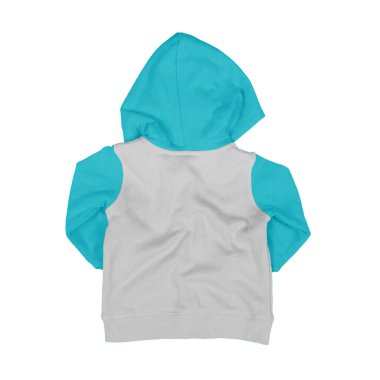 Güzel ve inanılır bir kapüşonlu kapüşonlu şablon yaratmak için Bebek için Dalış Mavisi ile Fermuar Görüntüsü