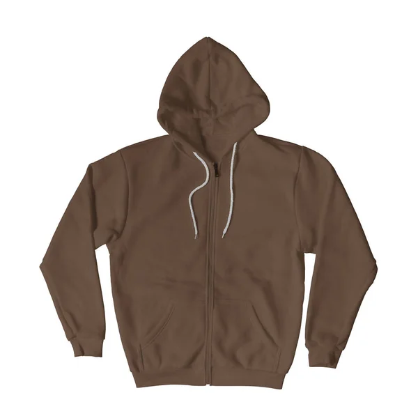 Use Front View Sweet Hoodie Mockup Royal Brown Color Full — Stock Photo, Image