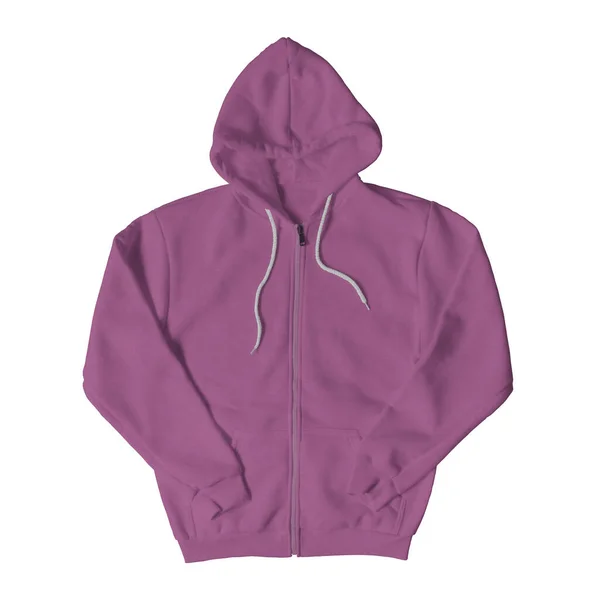 Este Front View Full Zipper Hoodie Mockup Royal Lilac Color — Fotografia de Stock