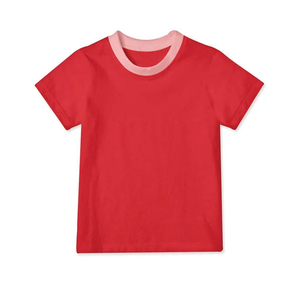 以专业的方式展示您的设计与这些经典的婴儿T恤衫在火焰红色调理 — 图库照片