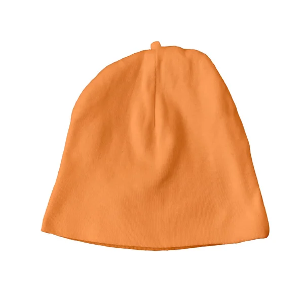 Cappello Bambino Carino Finto Nel Colore Della Polvere Curcuma Mockup — Foto Stock