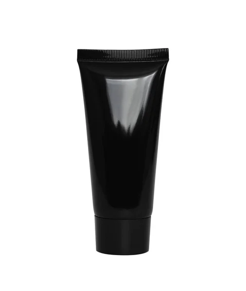 Blank Empty Cean Black Plastic Cosmetic Package Tube Cosmetic Products — Stock Photo, Image