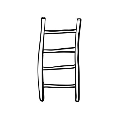 Beyaz arka planda izole edilmiş bir merdiven çizimi. Doodle tarzı