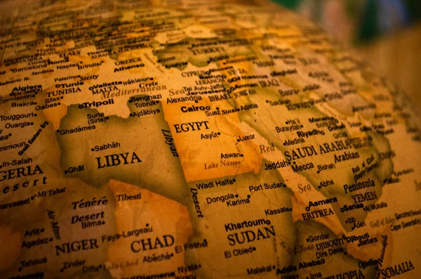Dünya çapında kuzey Afrika, batı Asya ve güney Avrupa ülkelerinin haritası. Close