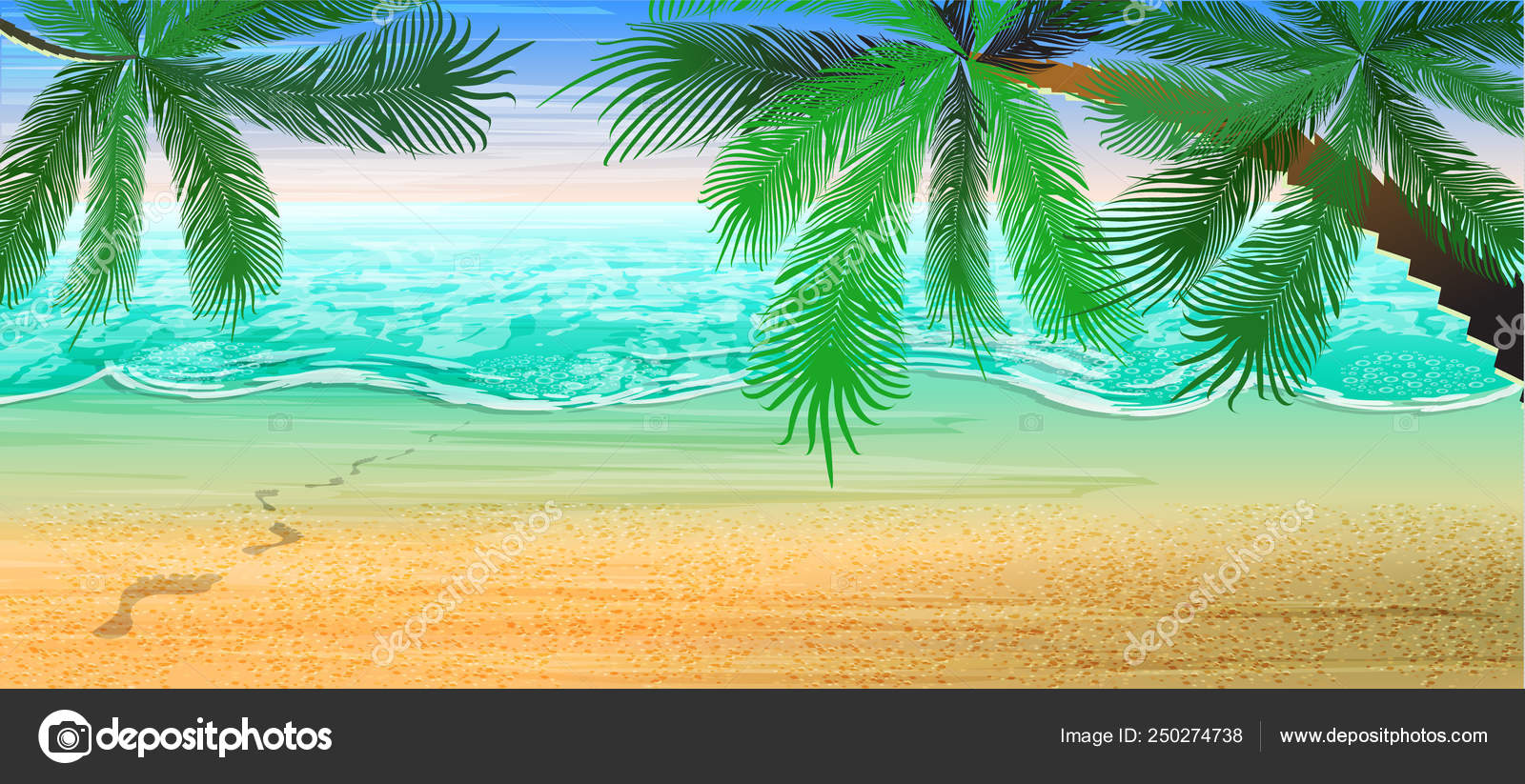 Summer Beach Background View On The Sea And The Horizon Under The Palm Trees Vector Image By C Silence Gali Vector Stock Summer Beach Background View On The Sea And The Horizon Under The Palm Trees Vector Image By C Silence Gali Vector Stock