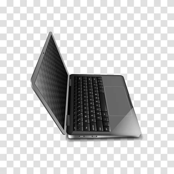 Moderne Laptops. realistische Attrappe auf transparentem Hintergrund. — Stockvektor