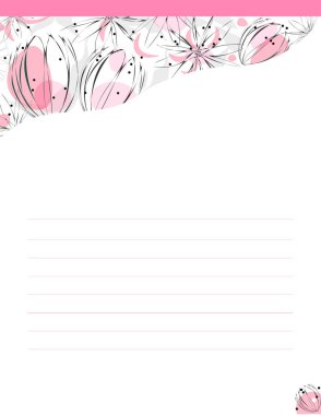 Pembe güzel bir çiçek süsleme ile bir kağıt levha.