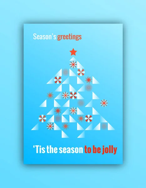 Biglietto Auguri Vacanze Elementi Decorazione Dell Albero Natale Lettering Modello — Vettoriale Stock