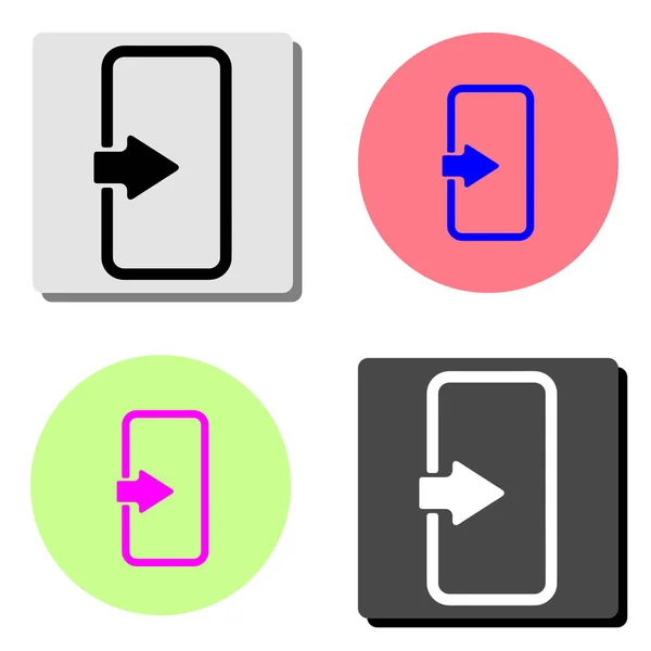 Inicio Sesión Ilustración Simple Icono Vector Plano Cuatro Fondos Color — Archivo Imágenes Vectoriales