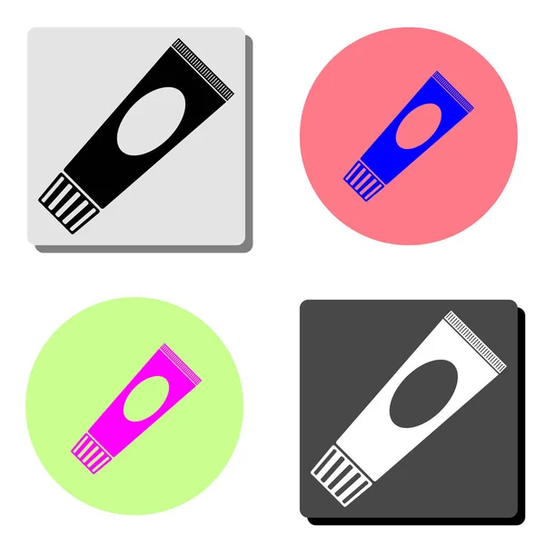 Tubo Ilustración Simple Icono Vector Plano Cuatro Fondos Color Diferentes — Vector de stock