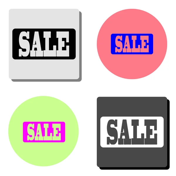 Sale Price Tag Simple Flat Vector Icon Illustration Four Different — Stock Vector