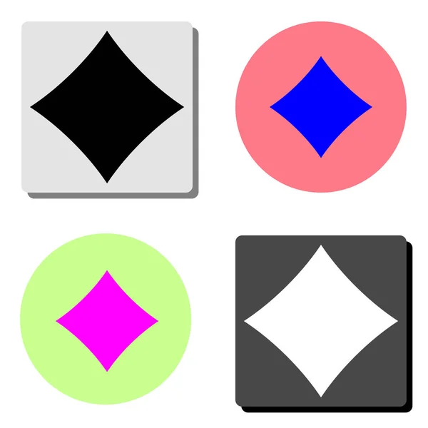 Komplet Diamond Proste Płaskie Wektor Ikona Ilustracja Czterech Różnych Kolorów — Wektor stockowy