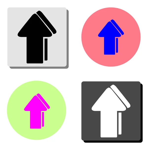 Šipka Jednoduchý Plochý Vektorové Ilustrace Ikona Čtyři Různé Barvy Pozadí — Stockový vektor
