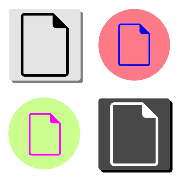 Dokument Einfache Darstellung Des Flachen Vektorsymbols Auf Vier Verschiedenen Farbhintergründen — Stockvektor