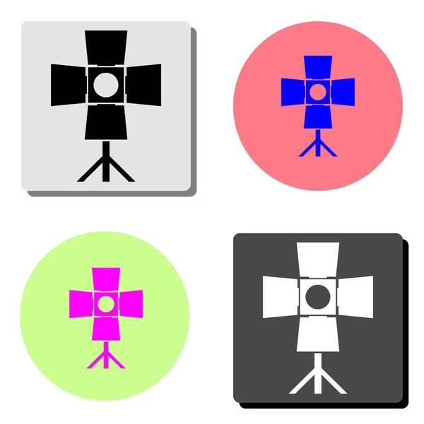 Scheinwerfer Einfache Darstellung Des Flachen Vektorsymbols Auf Vier Verschiedenen Farbhintergründen — Stockvektor