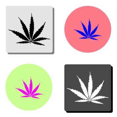 Esrar. dört farklı renk arka planlar üzerinde basit düz vektör simge tasarlamak