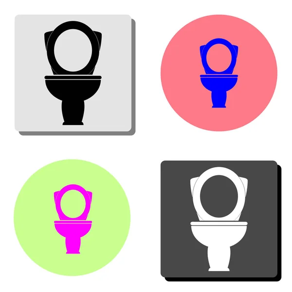 Toilet Eenvoudige Platte Vector Pictogram Illustratie Vier Verschillende Kleuren Achtergronden — Stockvector