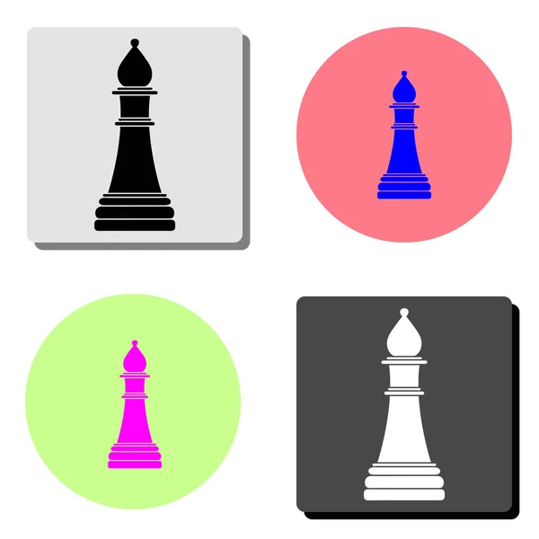 Schach Einfache Darstellung Des Flachen Vektorsymbols Auf Vier Verschiedenen Farbhintergründen — Stockvektor