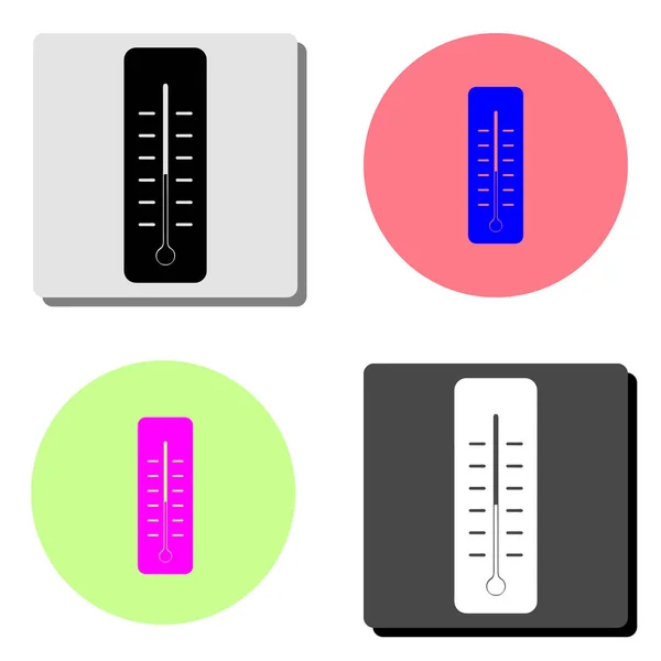 Termómetro Ilustração Ícone Vetor Plano Simples Quatro Fundos Cores Diferentes — Vetor de Stock