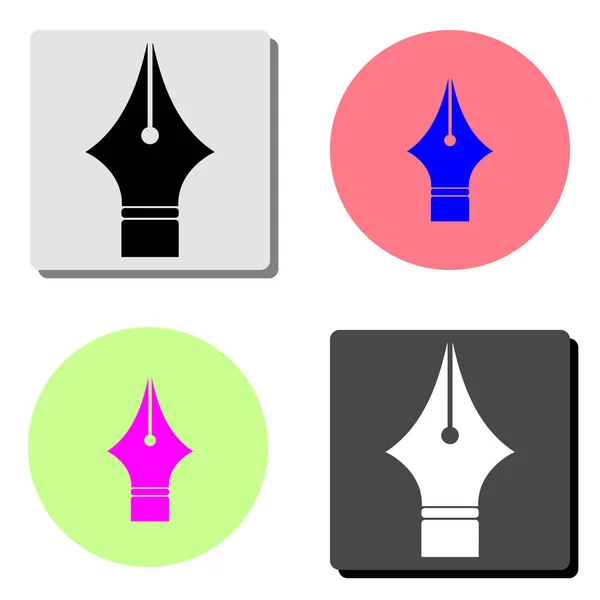 Stift Einfache Darstellung Des Flachen Vektorsymbols Auf Vier Verschiedenen Farbhintergründen — Stockvektor