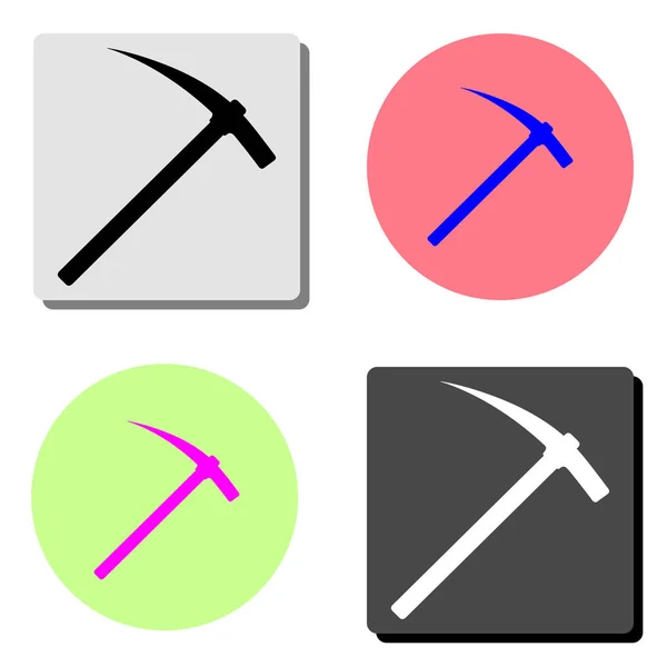 Pick Axe Simple Flat Vector Icon Illustration Four Different Color — Stock Vector