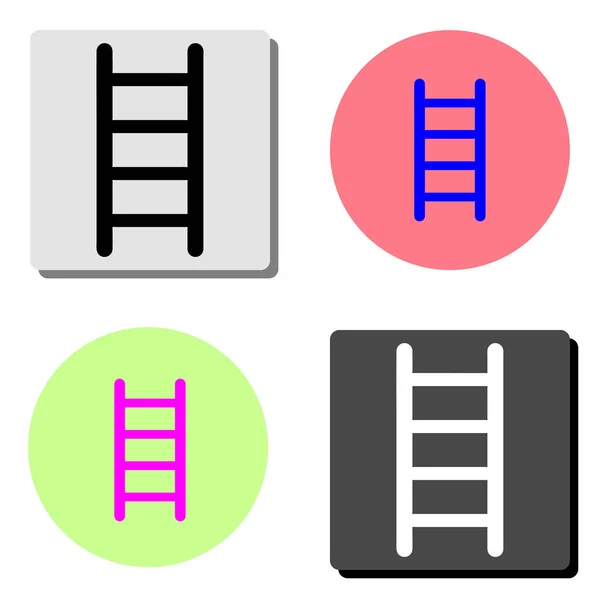 Treppen Einfache Darstellung Des Flachen Vektorsymbols Auf Vier Verschiedenen Farbhintergründen — Stockvektor
