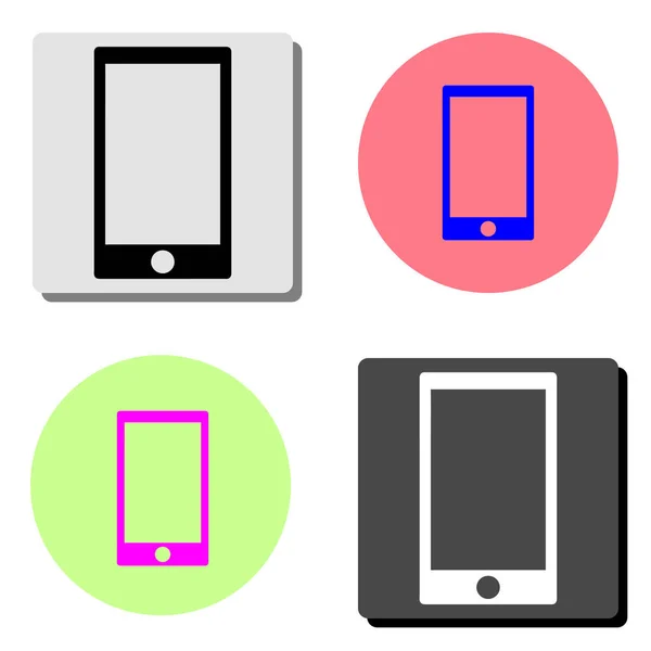 Smartphone Einfache Darstellung Des Flachen Vektorsymbols Auf Vier Verschiedenen Farbhintergründen — Stockvektor