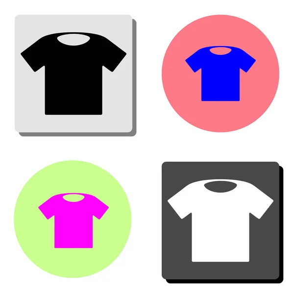 Camiseta Ilustración Simple Icono Vector Plano Cuatro Fondos Color Diferentes — Vector de stock