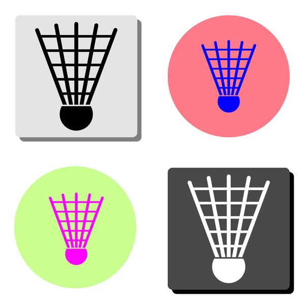 Badminton Proste Płaskie Wektor Ikona Ilustracja Czterech Różnych Kolorów Tła — Wektor stockowy