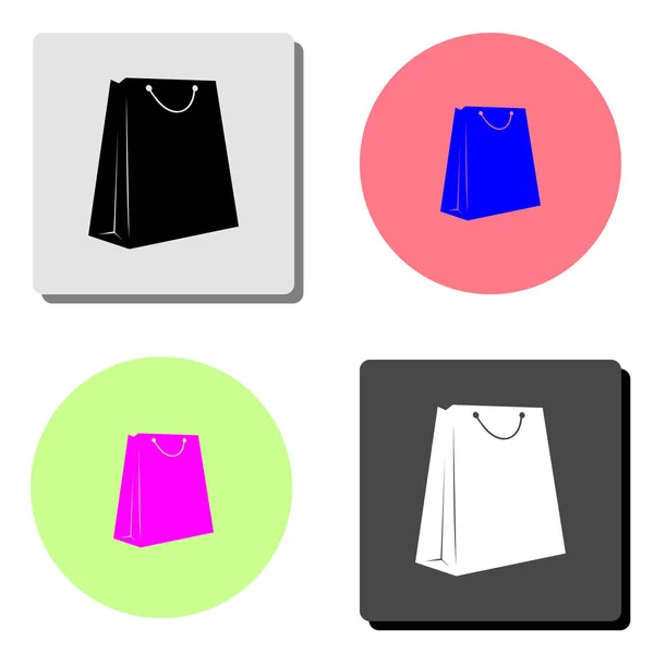 Einkaufstasche Einfache Darstellung Des Flachen Vektorsymbols Auf Vier Verschiedenen Farbhintergründen — Stockvektor